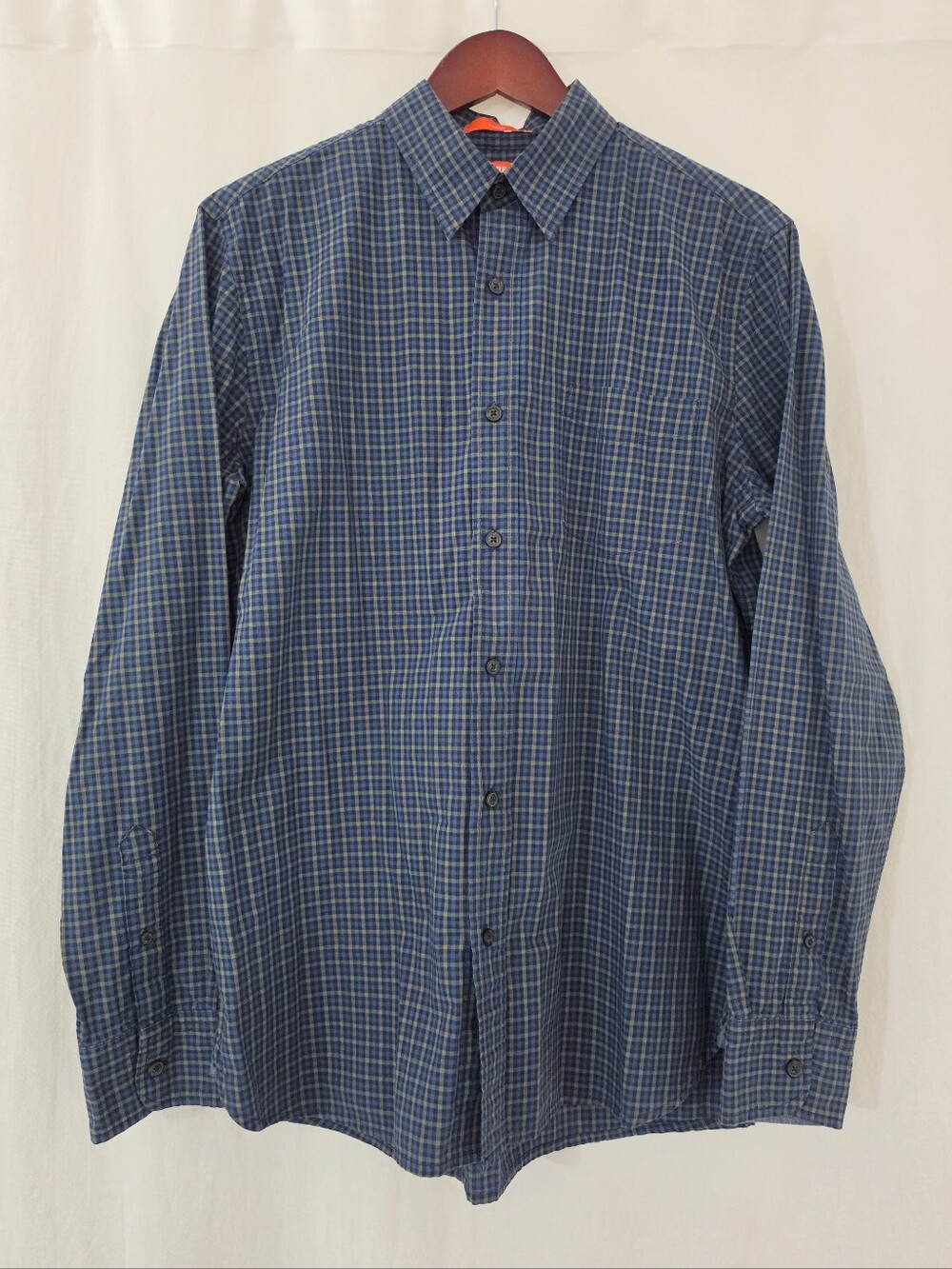 Joe Fresh Plaid Button-Down Shirt in Blue & Yellow Men's Size M